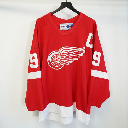 (XL) Vintage CCM Detroit Redwings Embroidered Hockey Jersey Men's XL Red NHL Sewn