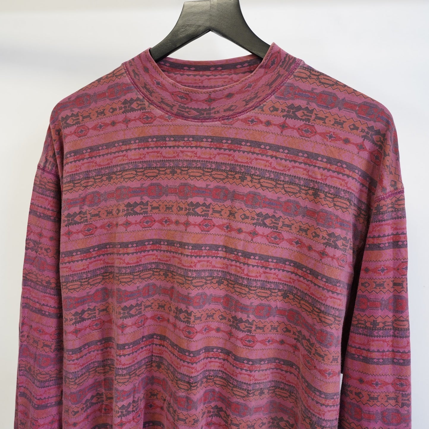 (L) Vintage 90s Striped Surf Longsleeve T-Shirt Union Bay Geometric Mens L Red Retro
