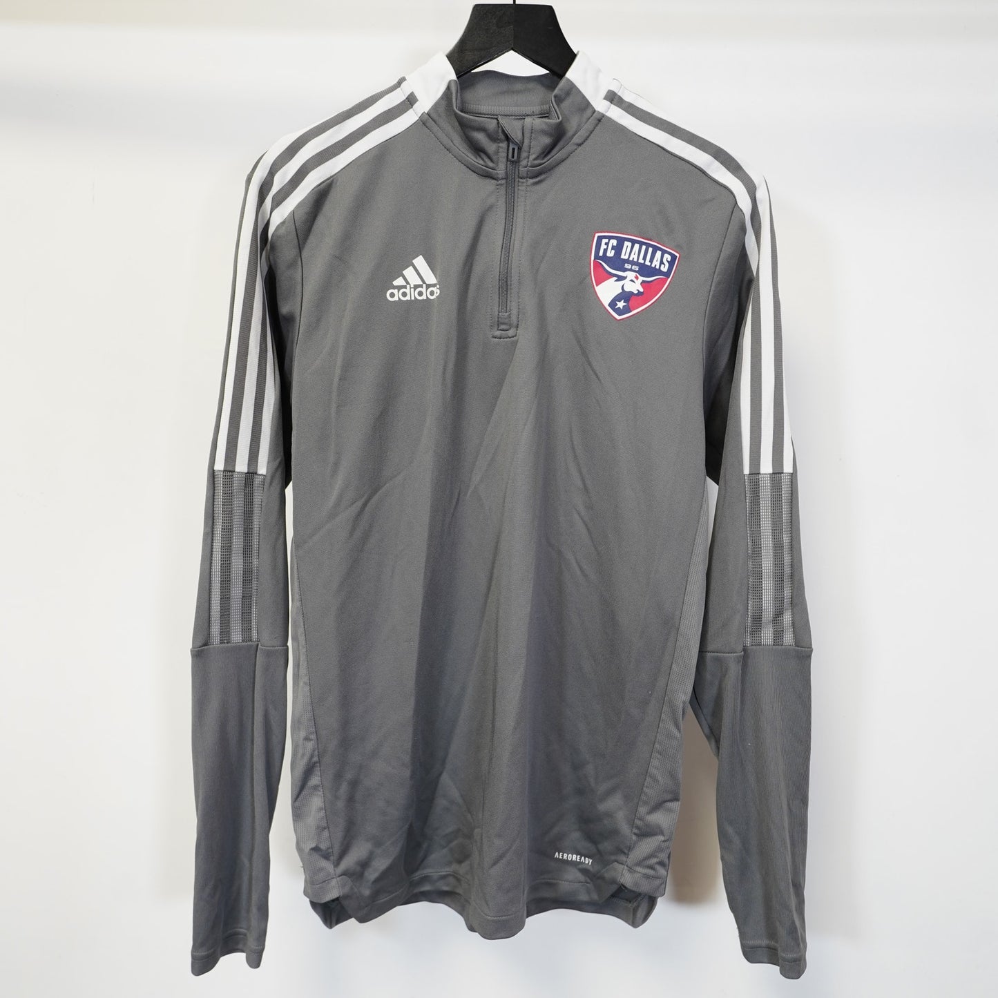 (M) Adidas FC Dallas Soccer Warm Up Track Jacket Men's M Gray MLS Prime Green Futbol