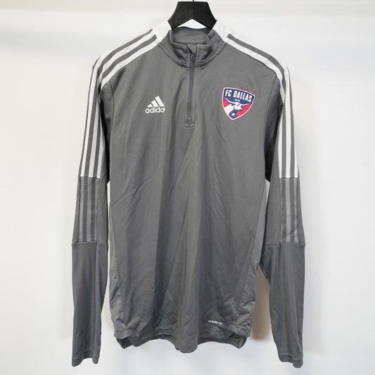 (M) Adidas FC Dallas Soccer Warm Up Track Jacket Men's M Gray MLS Prime Green Futbol