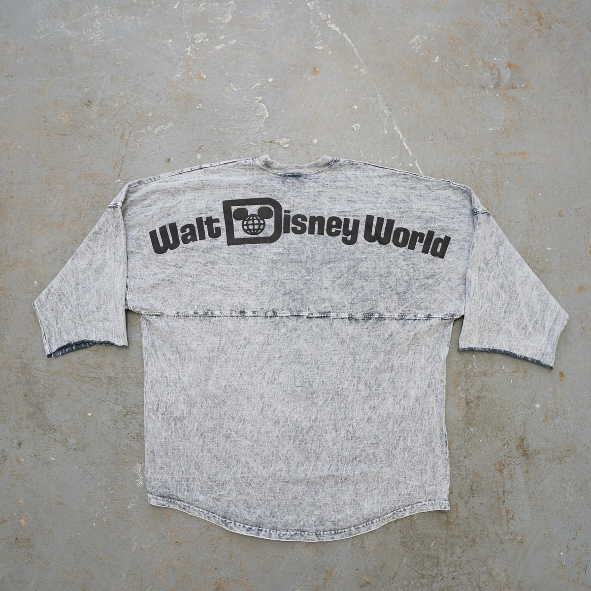 Walt (Women's XL) Disney World Spirit Jersey Shirt Acid Wash Long Sleeve Women’s XL Gray