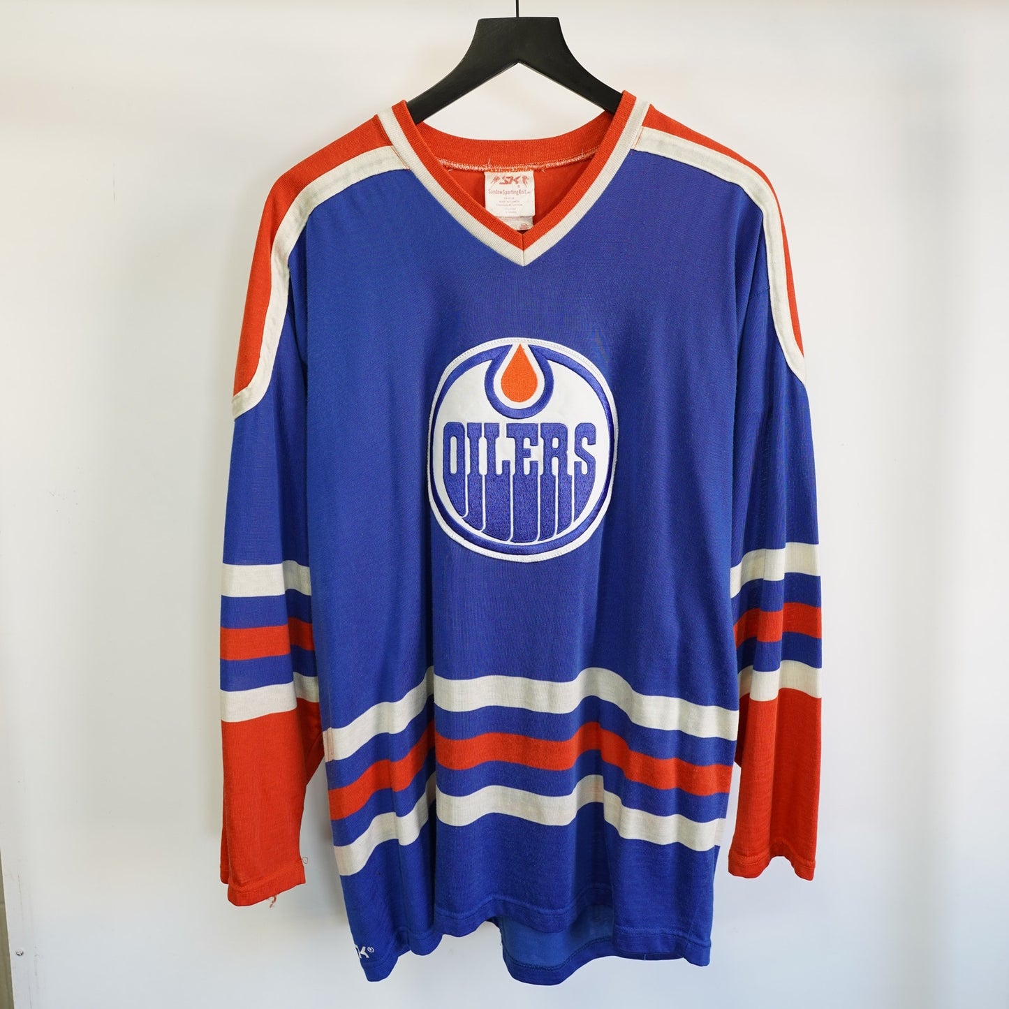(XL) Vintage 80s Sandow Knit SK Edmonton Oilers Embroidered Hockey Jersey