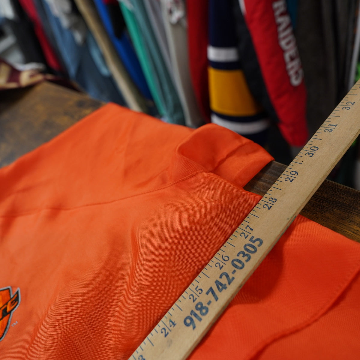 (XL) Oklahoma State Cowboys 1/4 Zip Windbreaker Jacket Men's XL Orange Red Oak
