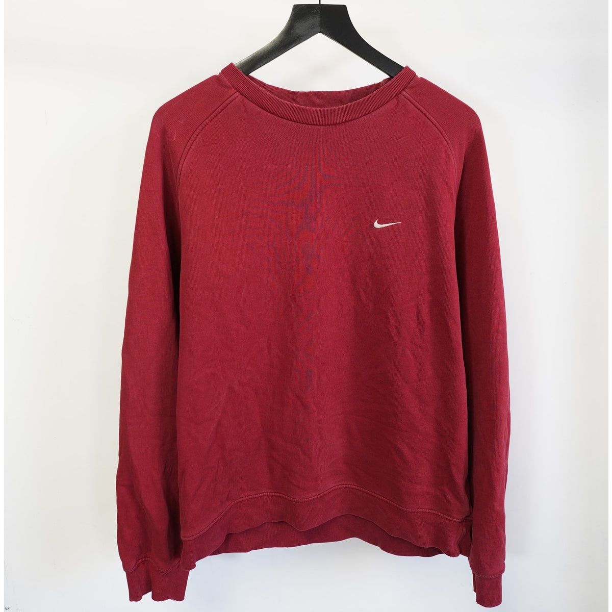 (L) Vintage Nike 2000s Essential Check Swoosh Sweatshirt Men's L Maroon Y2K