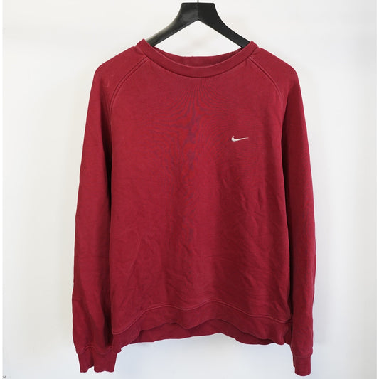 (L) Vintage Nike 2000s Essential Check Swoosh Sweatshirt Men's L Maroon Y2K