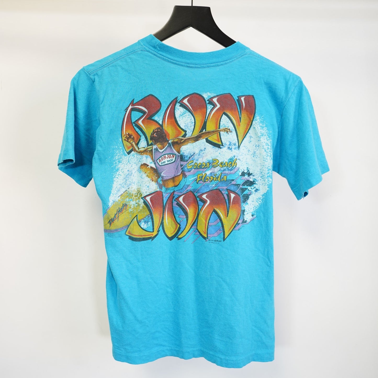 (S) Vintage Ron Jon Surf Shop Single-Stitch 80s Pocket T-Shirt Men's S Blue Anvil