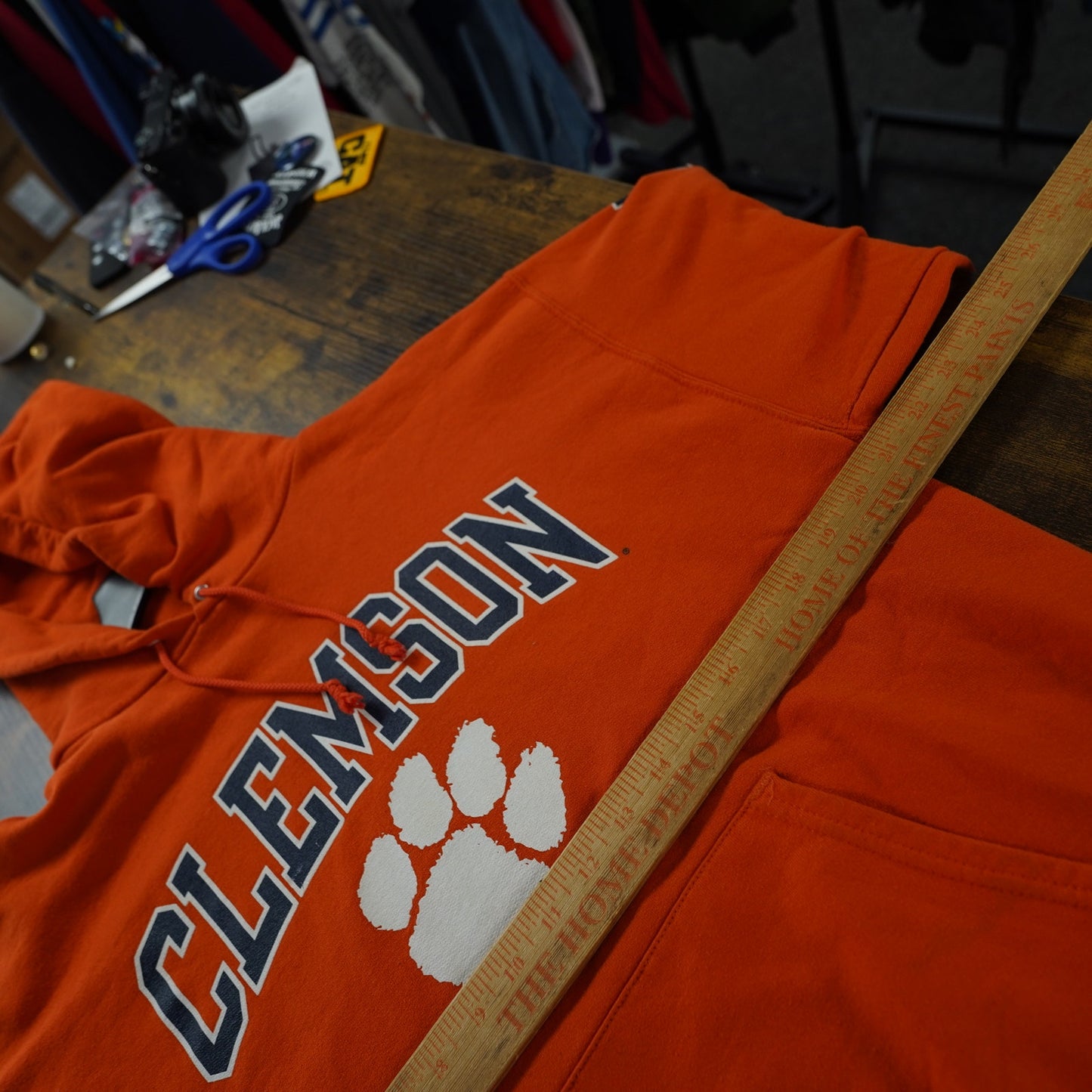 (M) Champion University of Clemson Tigers Orange Hoodie Men's M Jacket