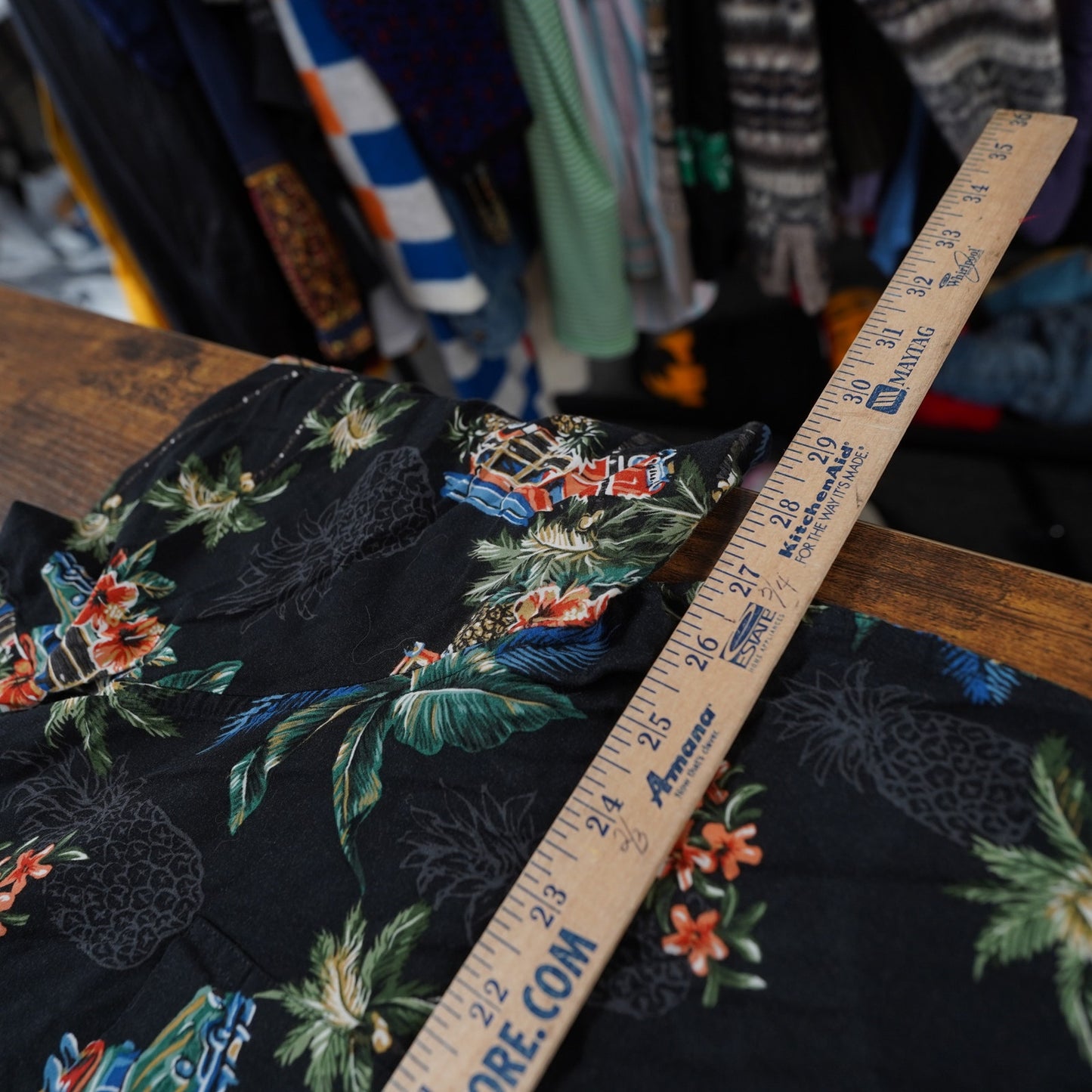 (XXL) Vintage Batik Bay Hawaiian Shirt Station Wagon Surf Men's XXL Black Palm Tree
