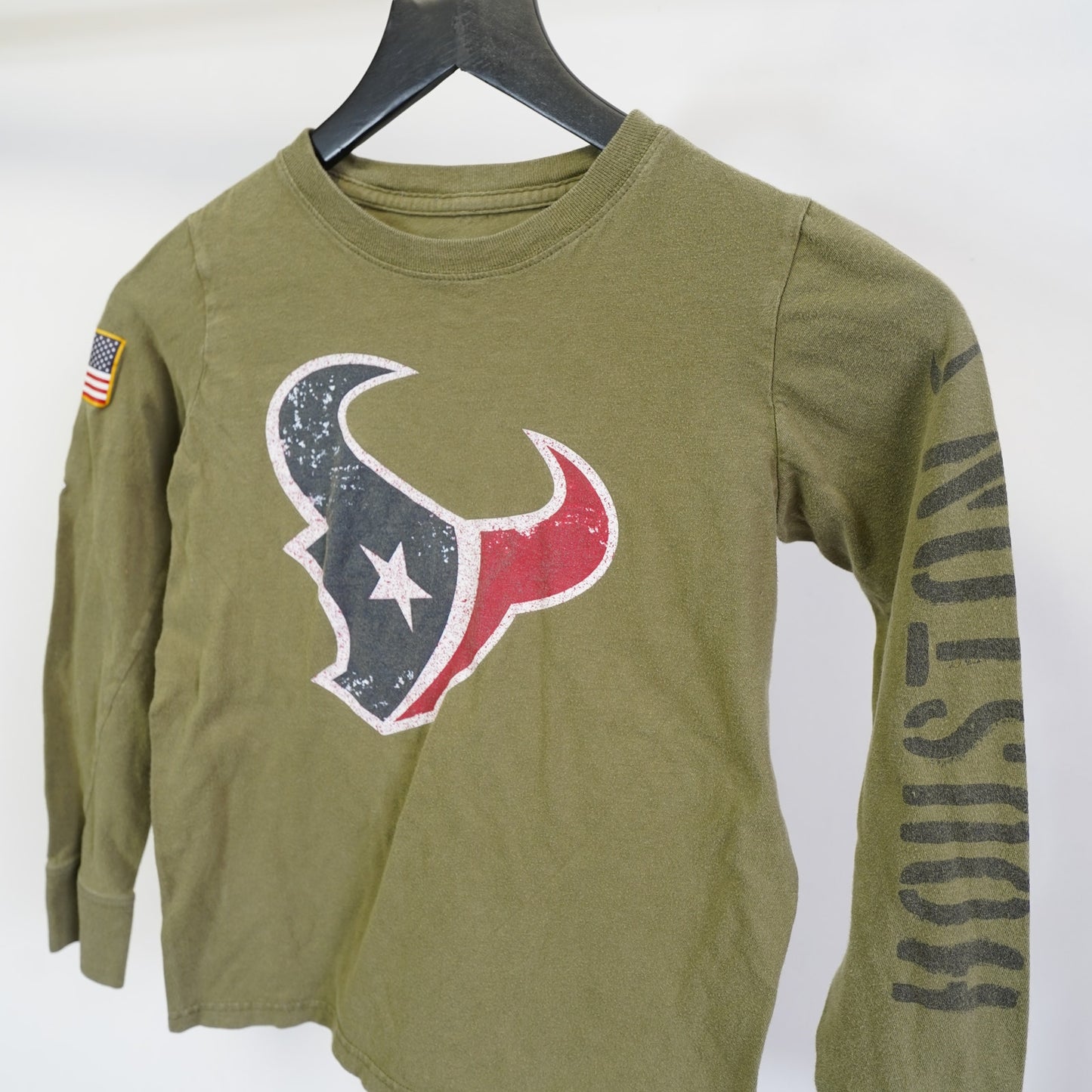 (Boys S) Houston Texans NIke Salute to Service Longsleeve Boys T-Shirt Kids Youth S Green