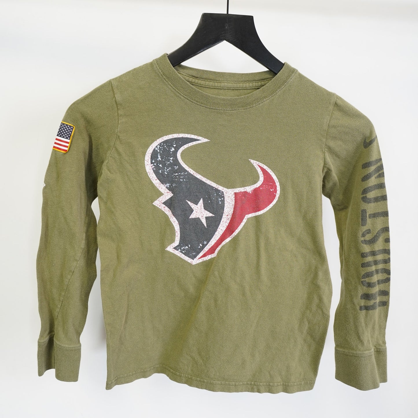 (Boys S) Houston Texans NIke Salute to Service Longsleeve Boys T-Shirt Kids Youth S Green