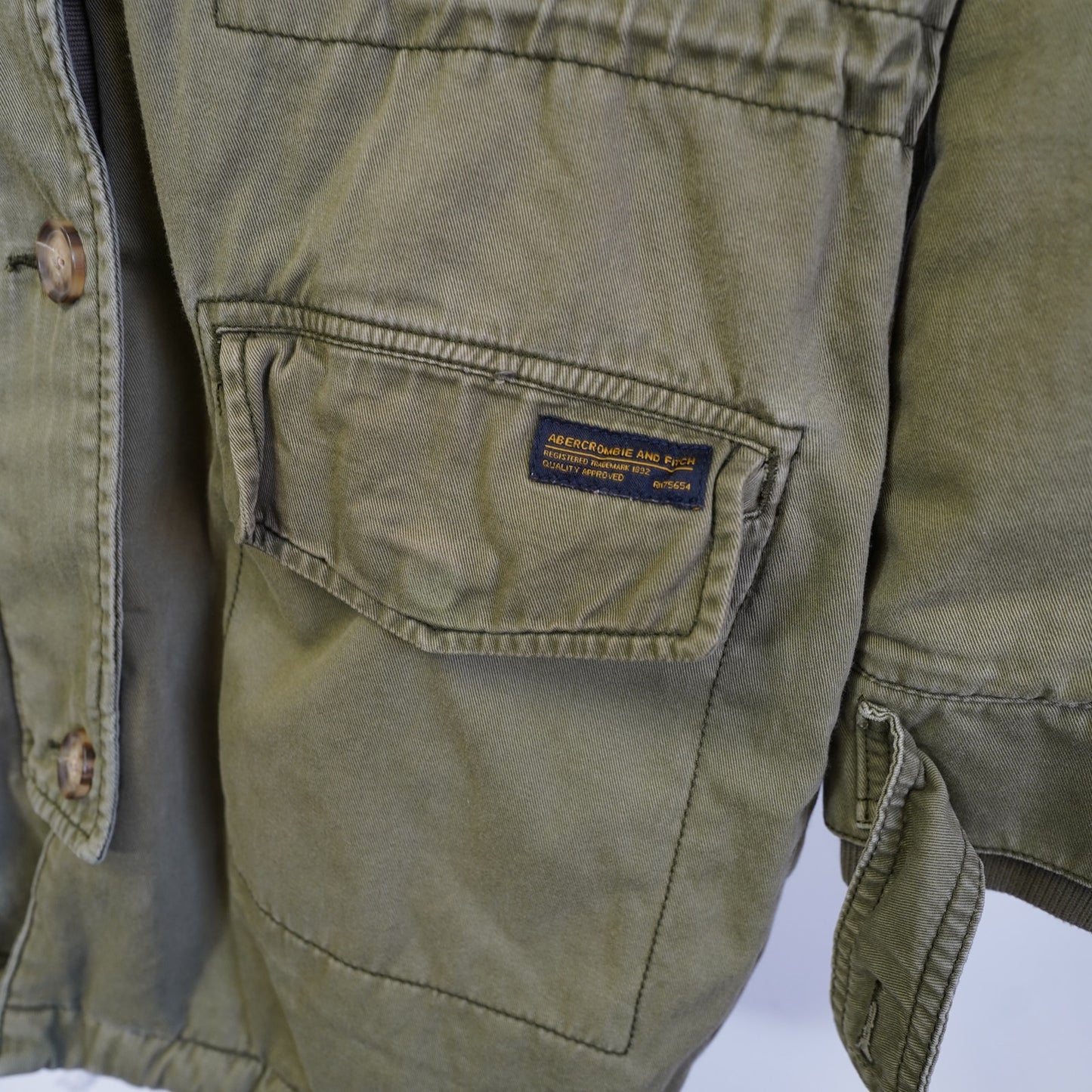 (Women's M) Vintage Abercrombie & Fitch Military Jacket Sherpa Lined Women's M Green Y2K