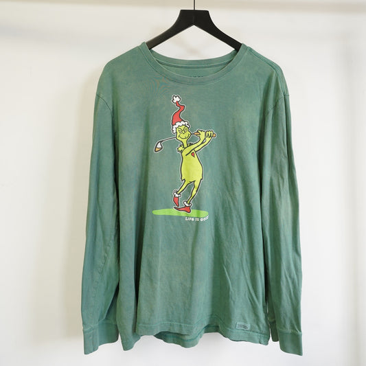 (XL) Life is Good Grinch Mulligan Hooligan Golf Long Sleeve Crusher T-Shirt Men's XL(XL)