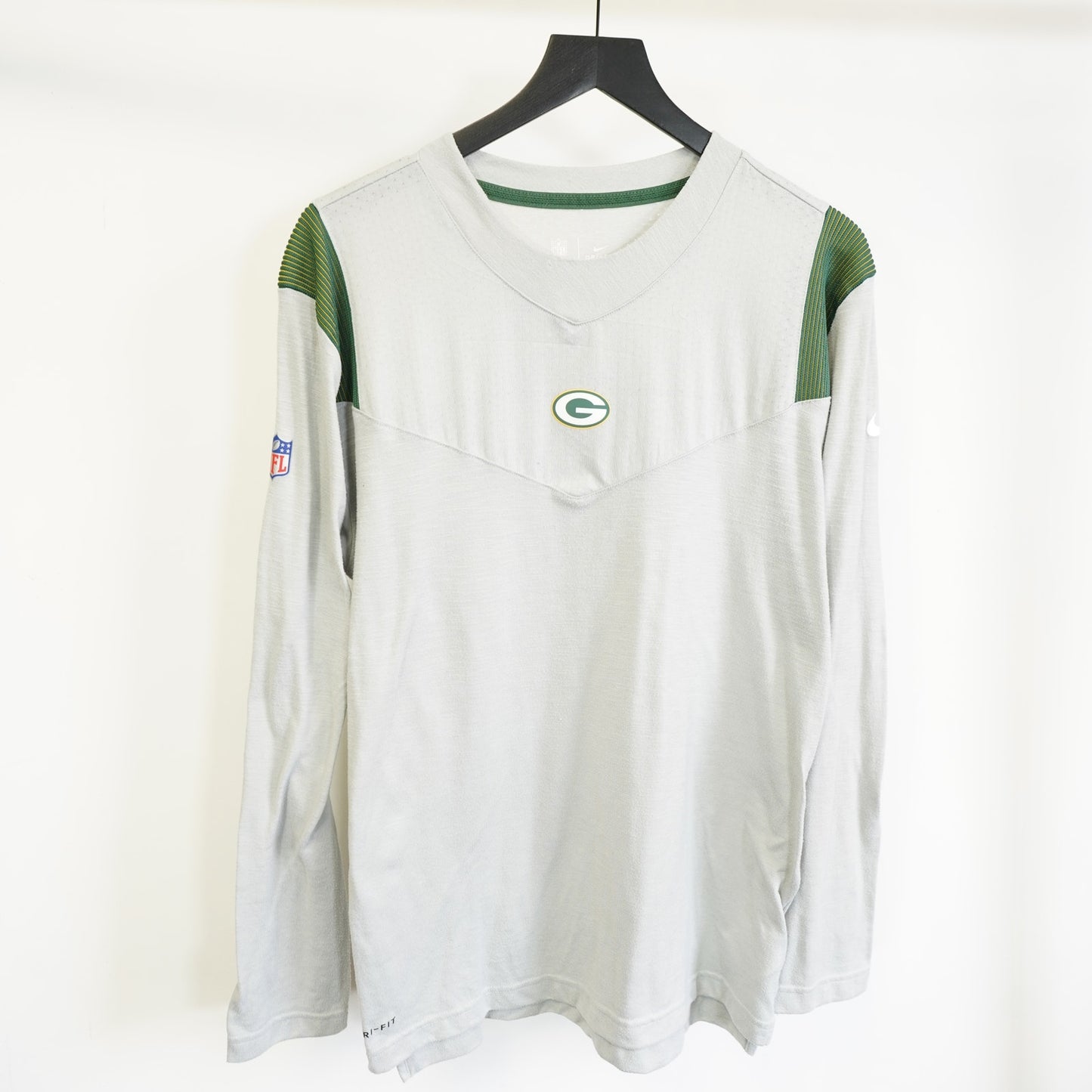 Nike Green Bay Packers Sideline Player UV Performance Longlseeve Men's L Gray