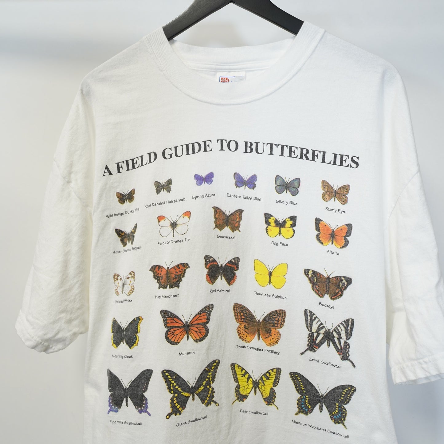 (XXL) Field Guide to Butterflies Vintage Graphic T-Shirt Men's XXL White Nature Insect