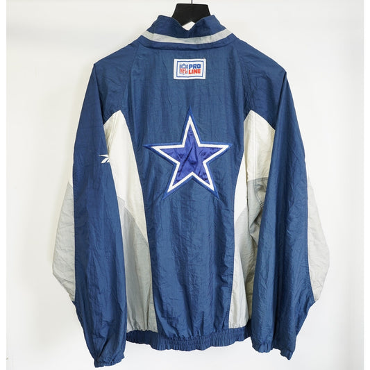 (L) Vintage Dallas Cowboys Reebok NFL Pro Line Jersey Men's L Blue Silver 90s Retro