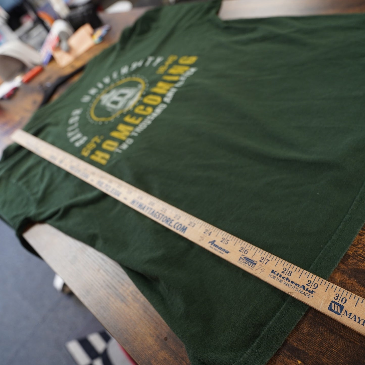 (XL) Baylor University Bears Homecoming Longsleeve T-Shirt Men's XL Green Yellow