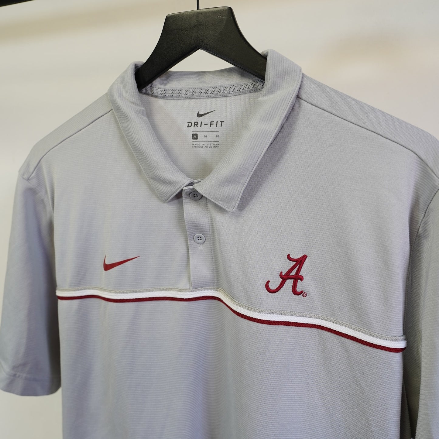 (XL) University of Alabama Nike Dri-Fit Golf Polo Shirt Crimson Tide Men's XL Gray