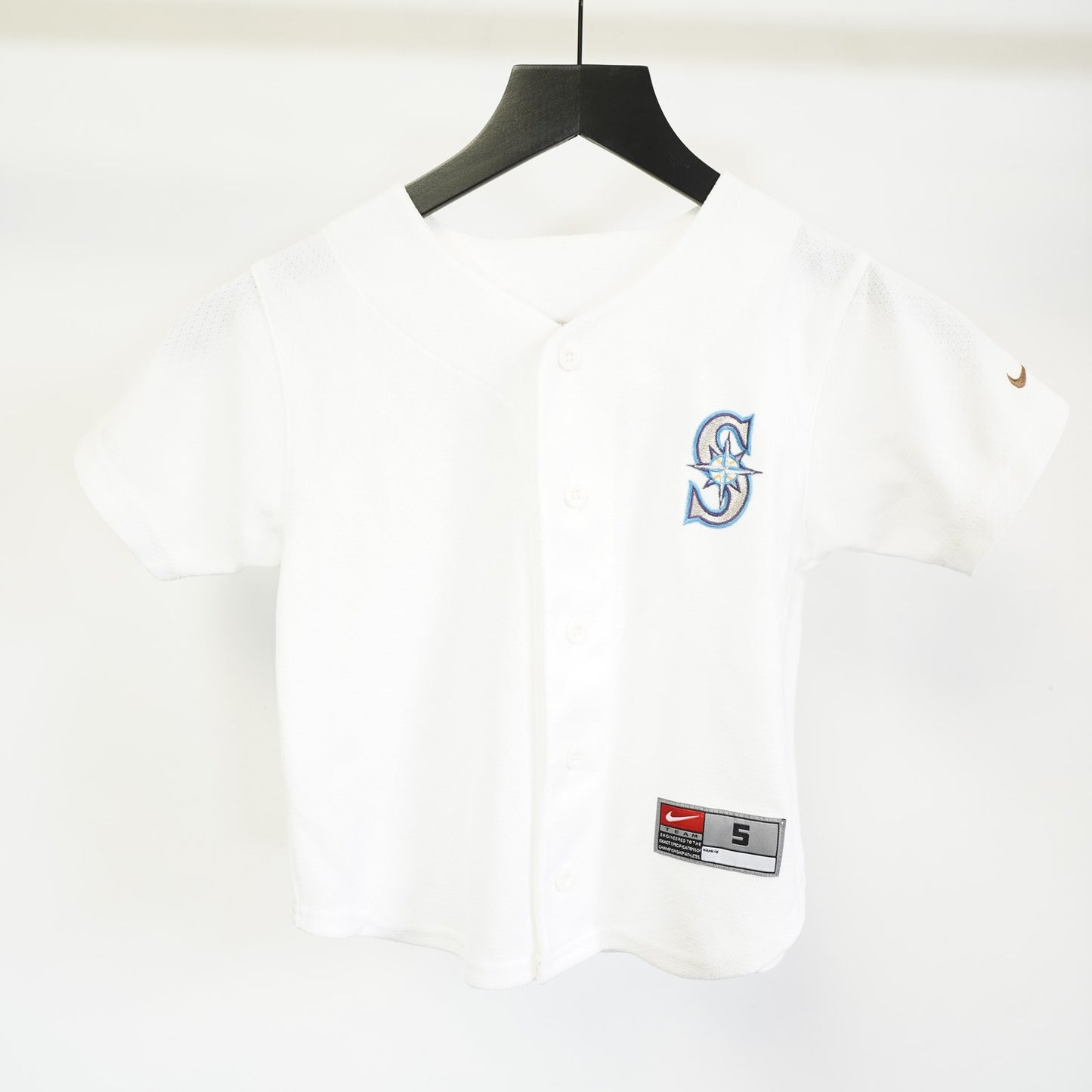 (Boys Sz. 5) Vintage Seattle Mariners Ichiro Suzuki Nike Baseball Jersey Boys Size 5 White
