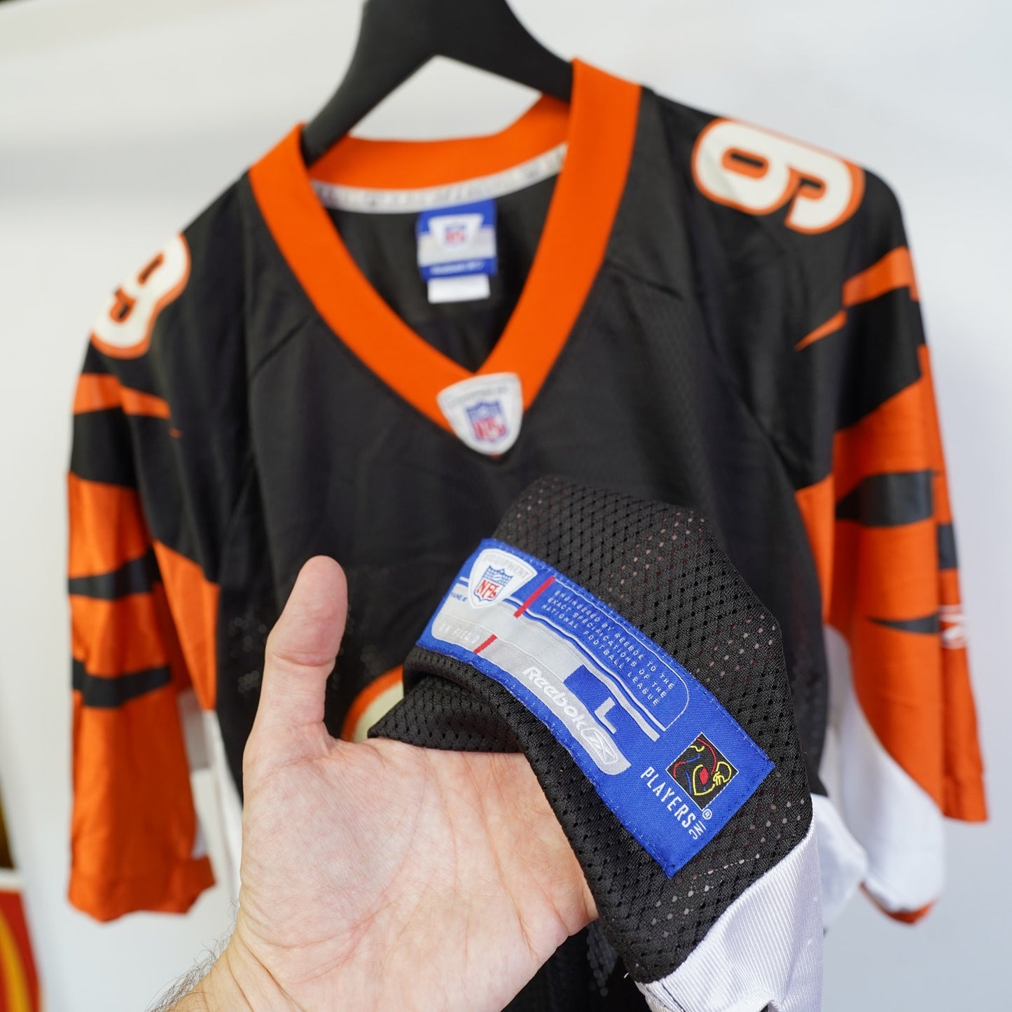 (L) Vtg Cincinnati Bengals Reebok David Pollack Football Jersey Men's L NFL Black