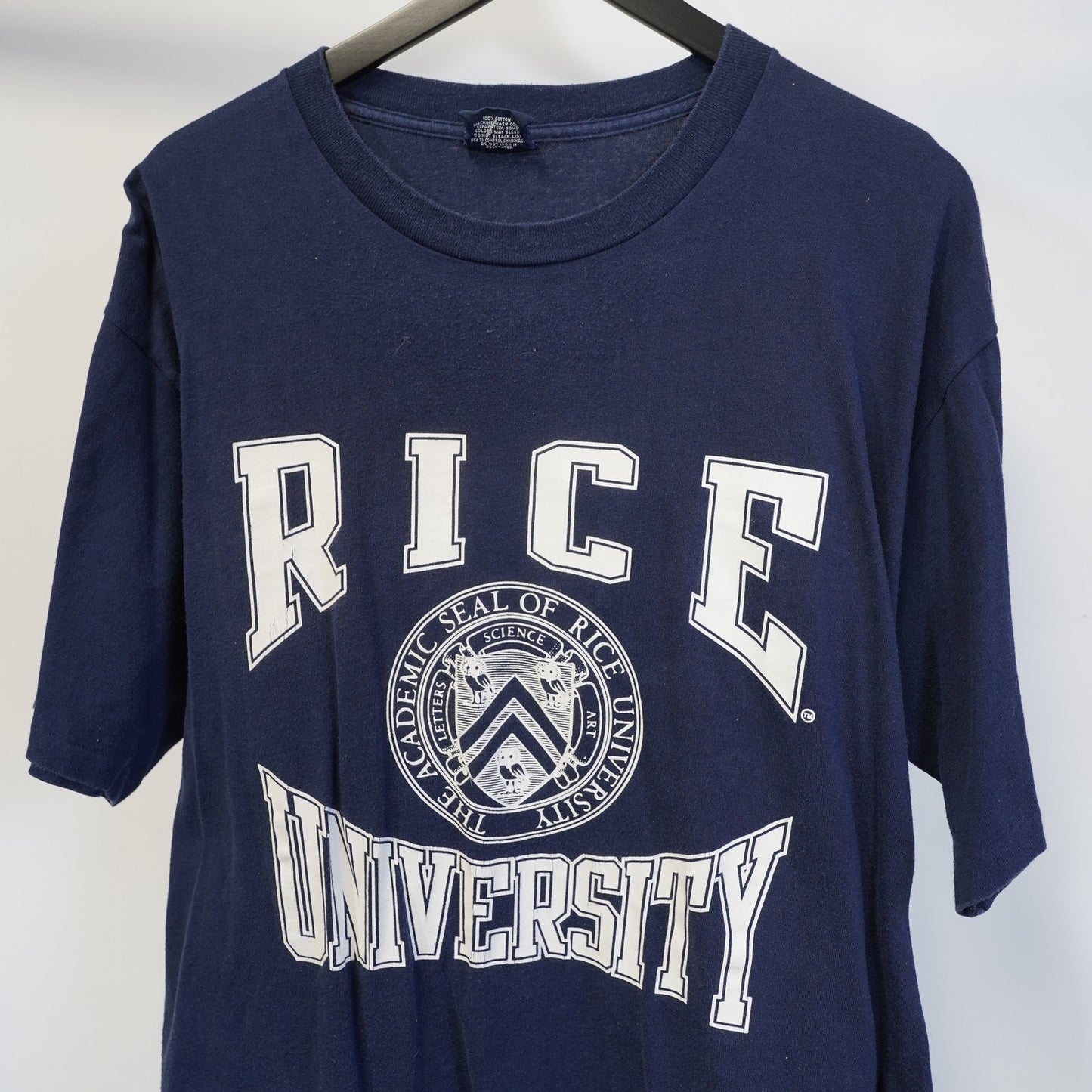 (XXL) Vintage Rice University Owls Jansport T-Shirt Men's XXL Navy Blue 90s USA Made