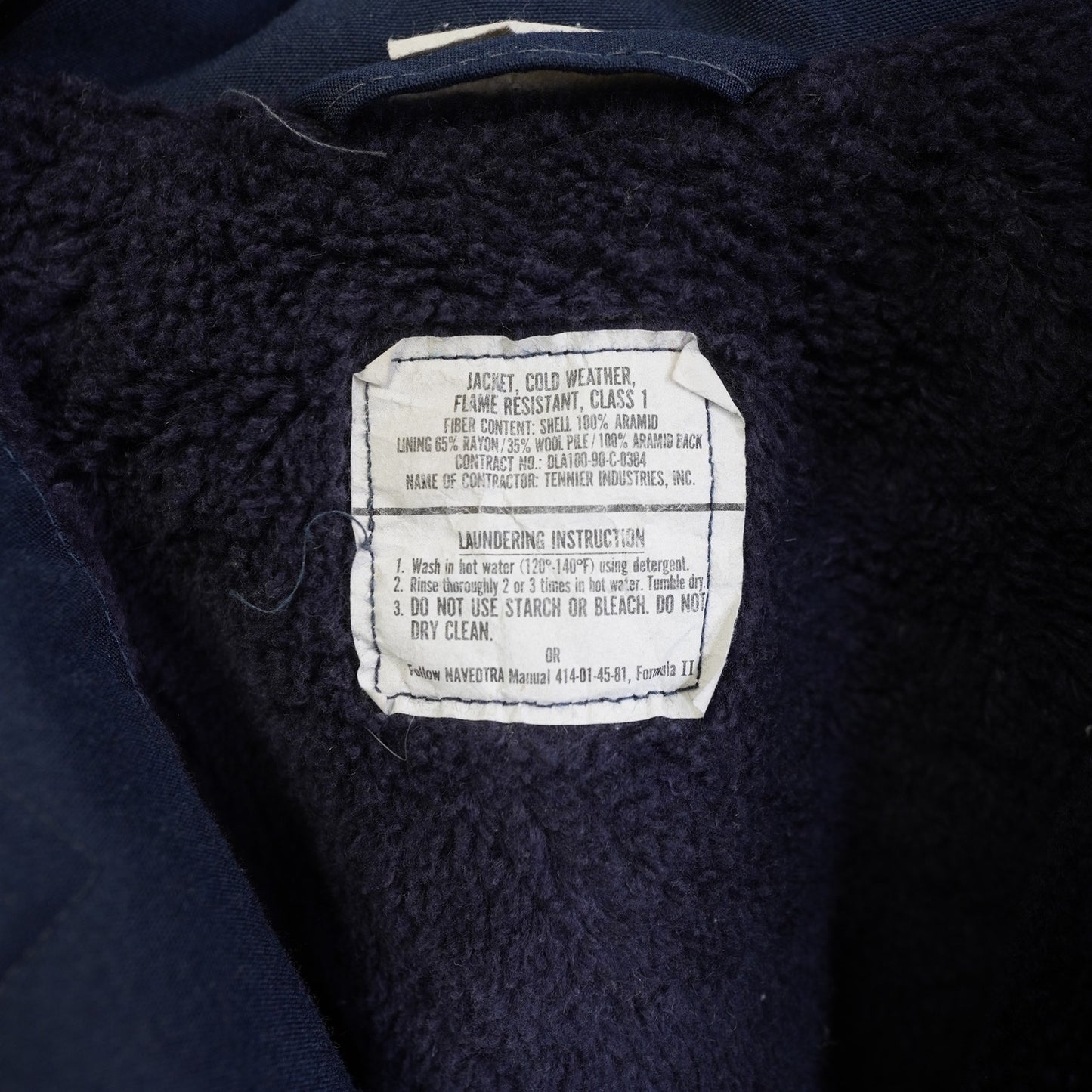 (L) Vintage US Navy Aramid Cold Weather Deck Jacket 90s Military Men's L Blue Bomber