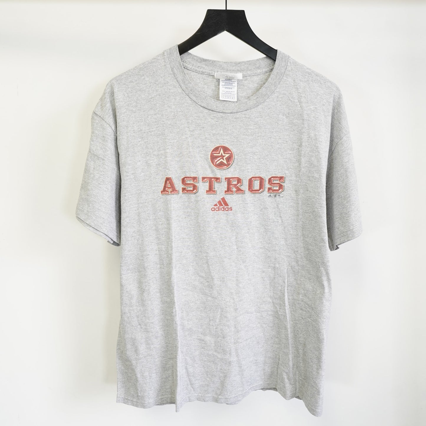 (L) Vintage Adidas Houston Astros Y2K Baseball T-Shirt 2000s Men's L Gray Red MLB