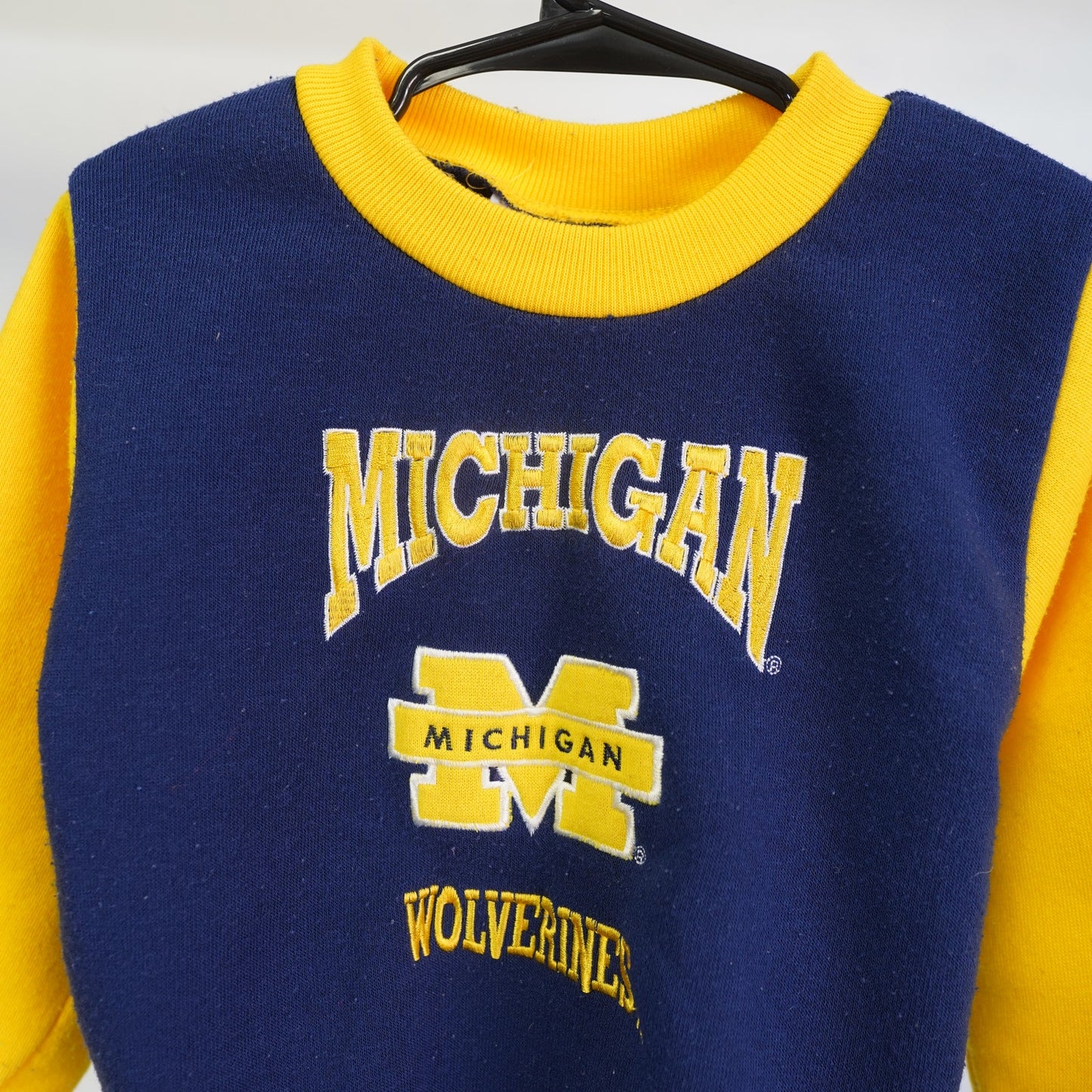(Kids 3T) Vintage Michigan Wolverines Toddler Sewn Crewneck Sweatshirt Kids 3T Youth 90s