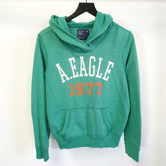 (L) American Eagle Y2K Retro Hoodie Men's L Green 2000s Mallcore Preppy