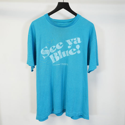 (XL) Vintage Houston Oilers See Ya Blue Single Stitch T-Shirt Men's XL Nfl