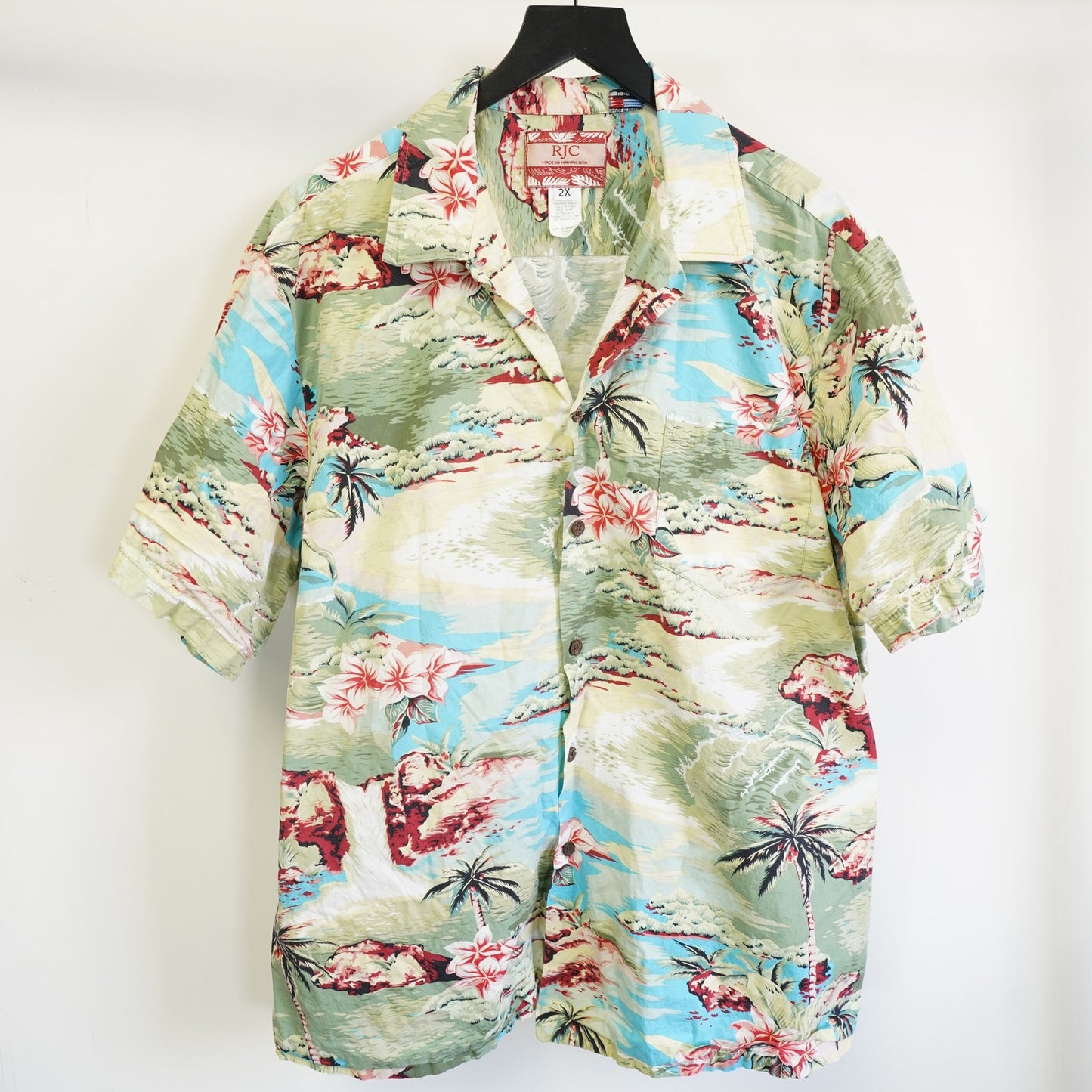 (XXL) Vintage 90's RJC Hawaiian Shirt Men's 2XL Floral Tropical Made in USA XXL Flower
