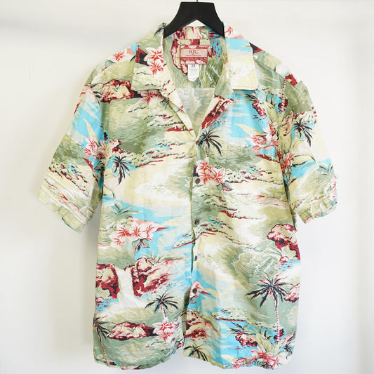 (XXL) Vintage 90's RJC Hawaiian Shirt Men's 2XL Floral Tropical Made in USA XXL Flower