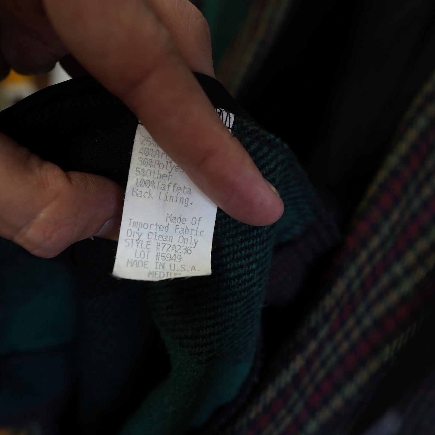 (Women's M) Vintage Tracy Evans Plaid Patchwork Suit Jacket Women's M 90s Preppy Sports Coat