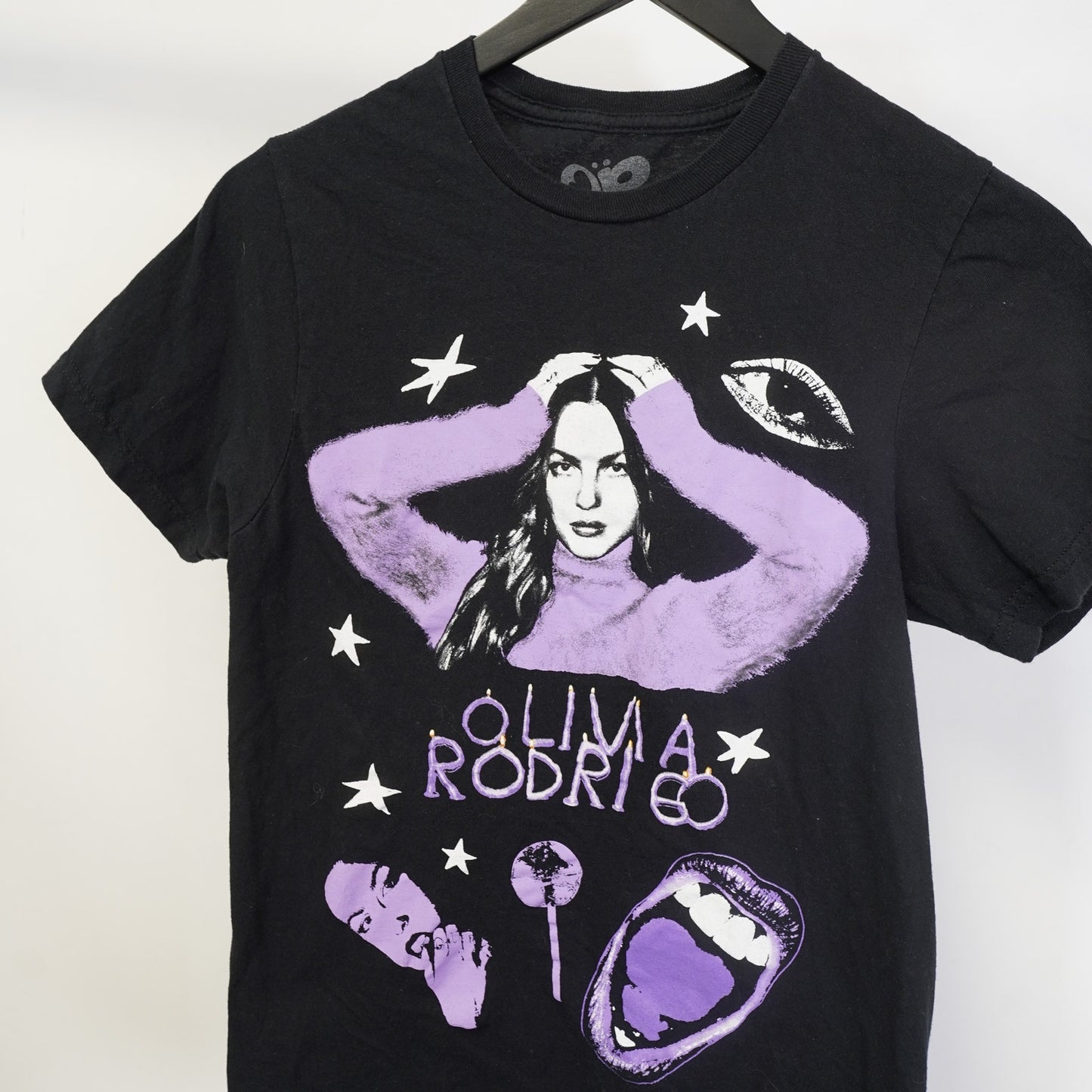 (XS) Olivia Rodrigo Graphic Tour T-Shirt Black Purple Star Band Merch Women's XS