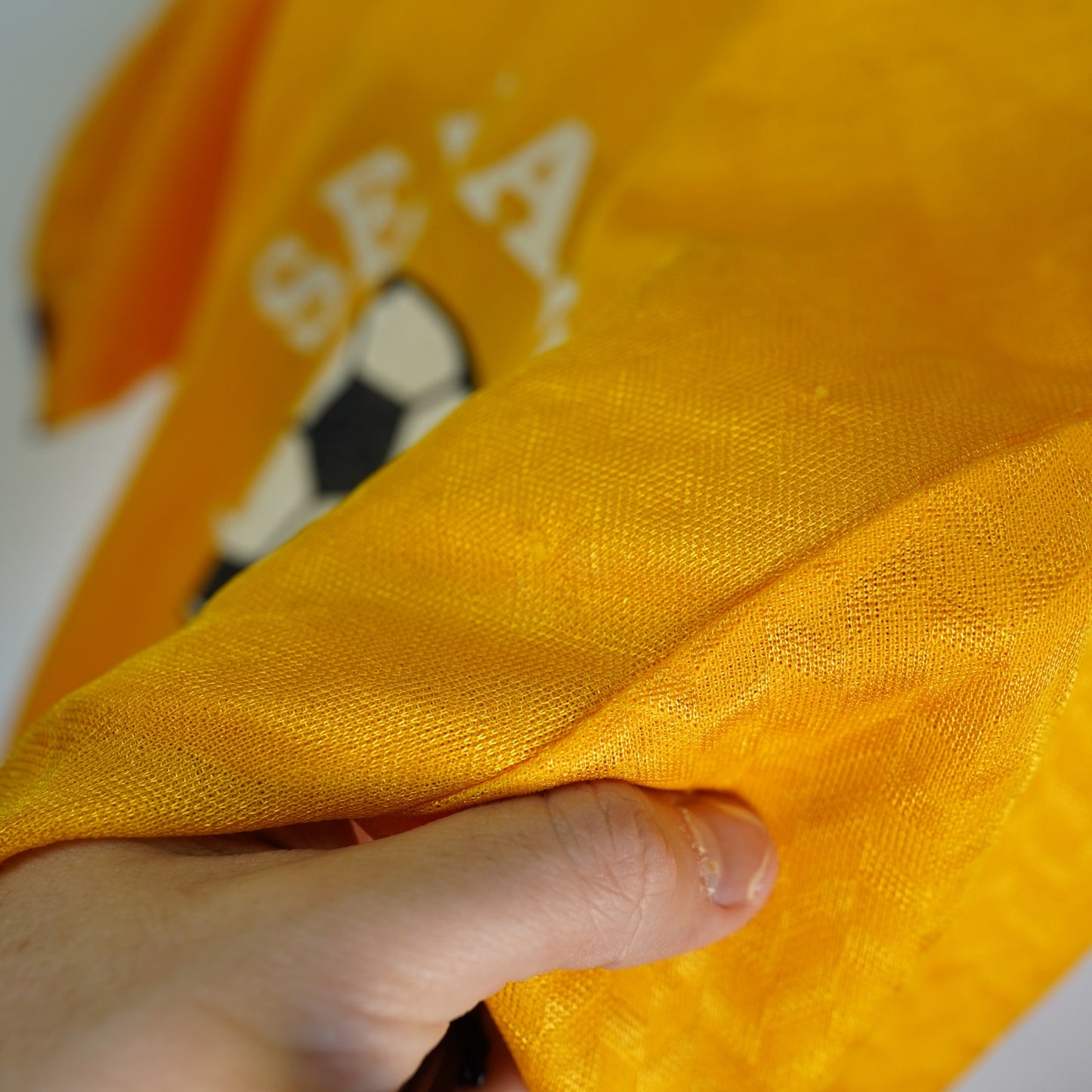 True Vintage 70s Soccer Academy Stitched Jersey Men's M Yellow Futbol