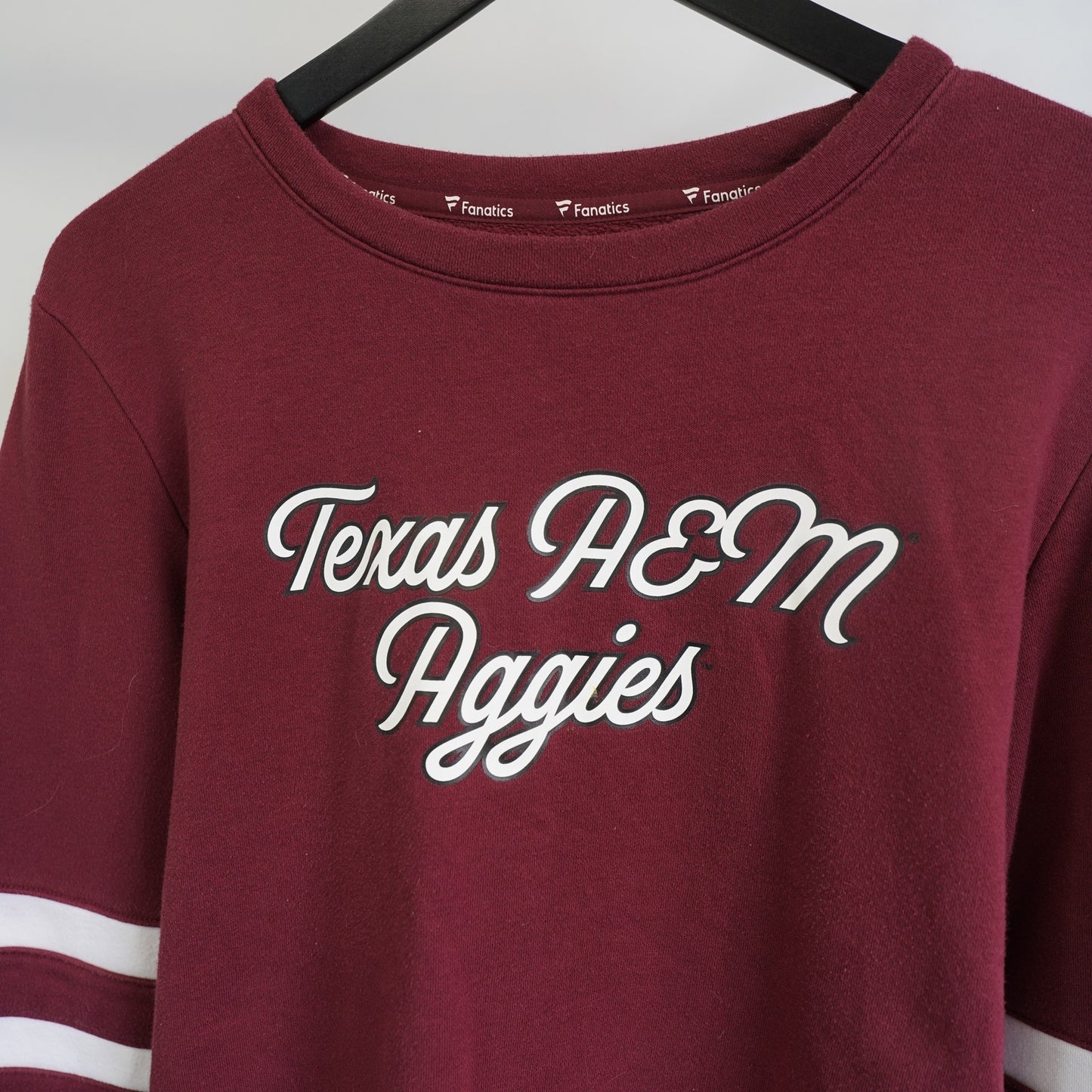 (Women's L) Texas A&M Aggies Fanatics Crewneck Sweatshirt Women's L Maroon ATM Football