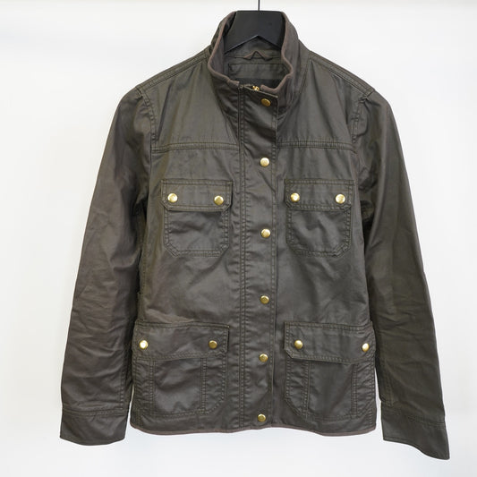 (Women's S) J Crew Relaxed Boyfriend Field Jacket Womens Small Olive Green 100% Cotton