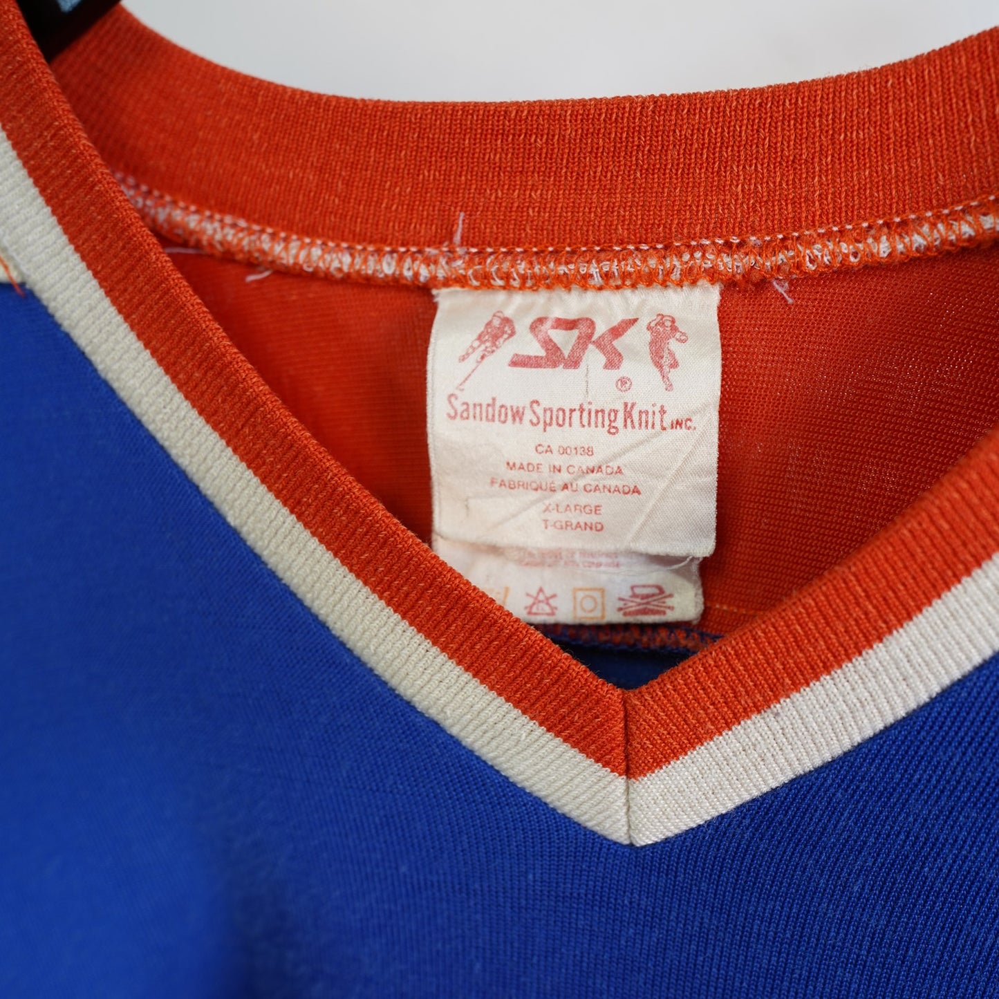 (XL) Vintage 80s Sandow Knit SK Edmonton Oilers Embroidered Hockey Jersey