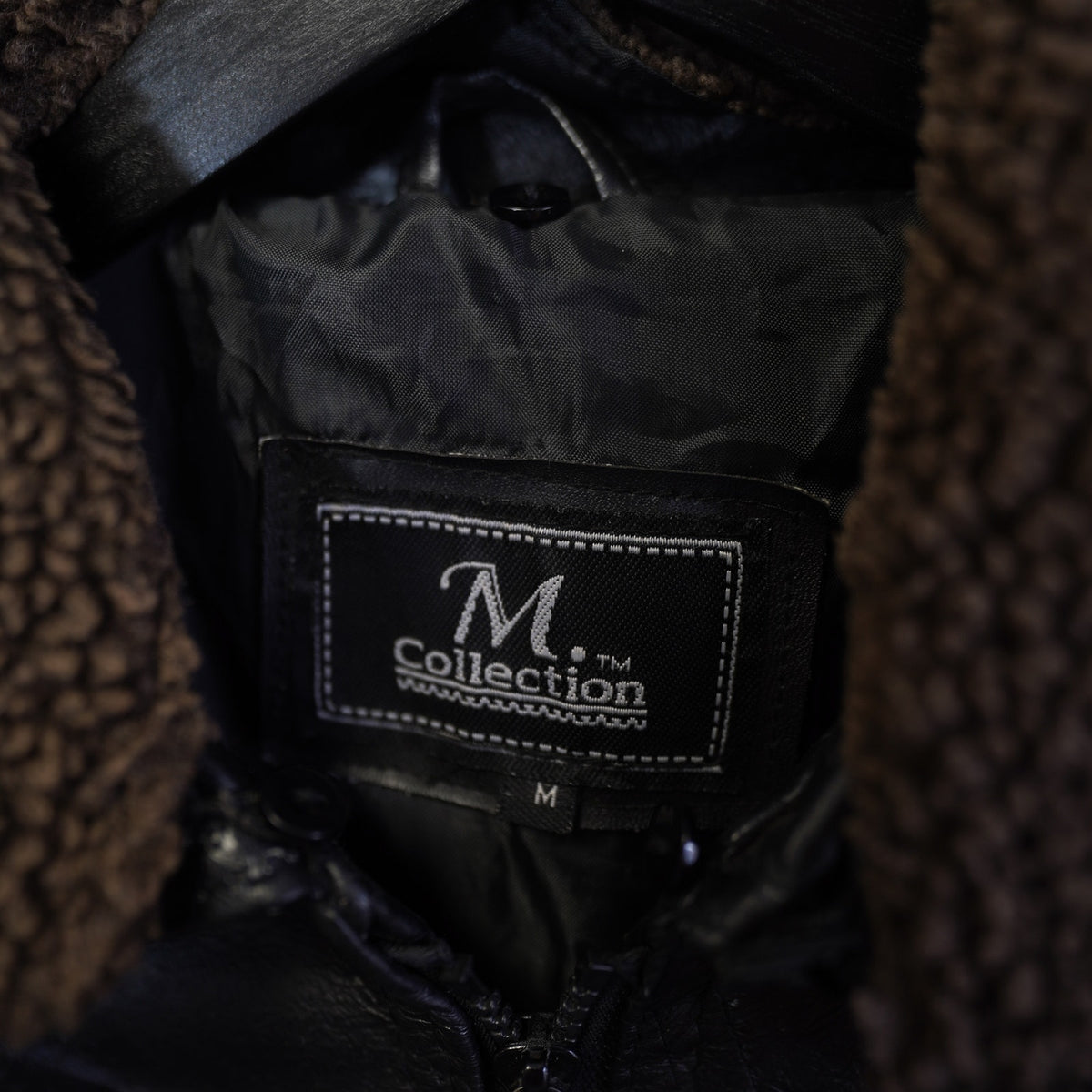 (M) Vintage M Collection Leather Bomber Flight Aviation Jacket  90s Men's M Black