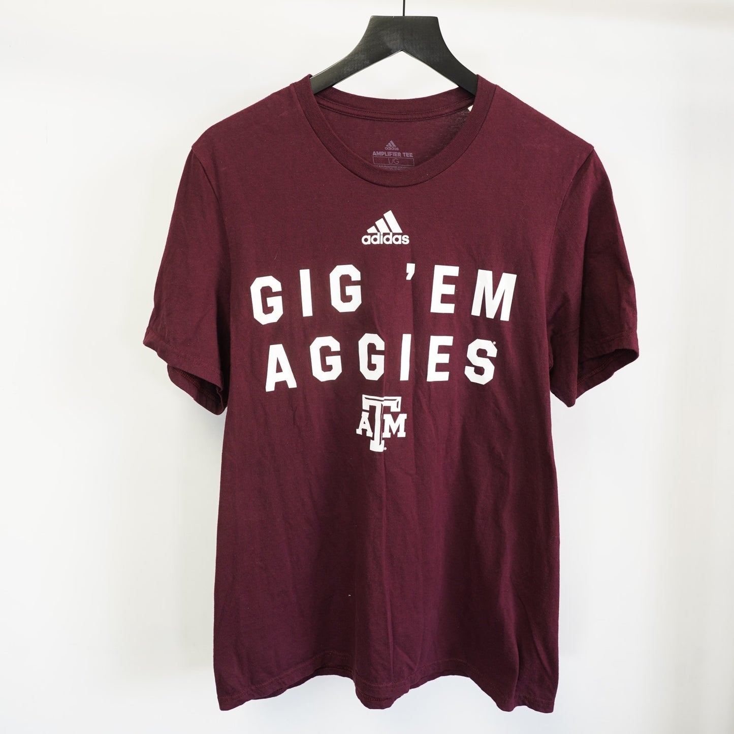 (L) Adidas Texas A&M Aggies Football T-Shirt Men's L Maroon ATM Retro