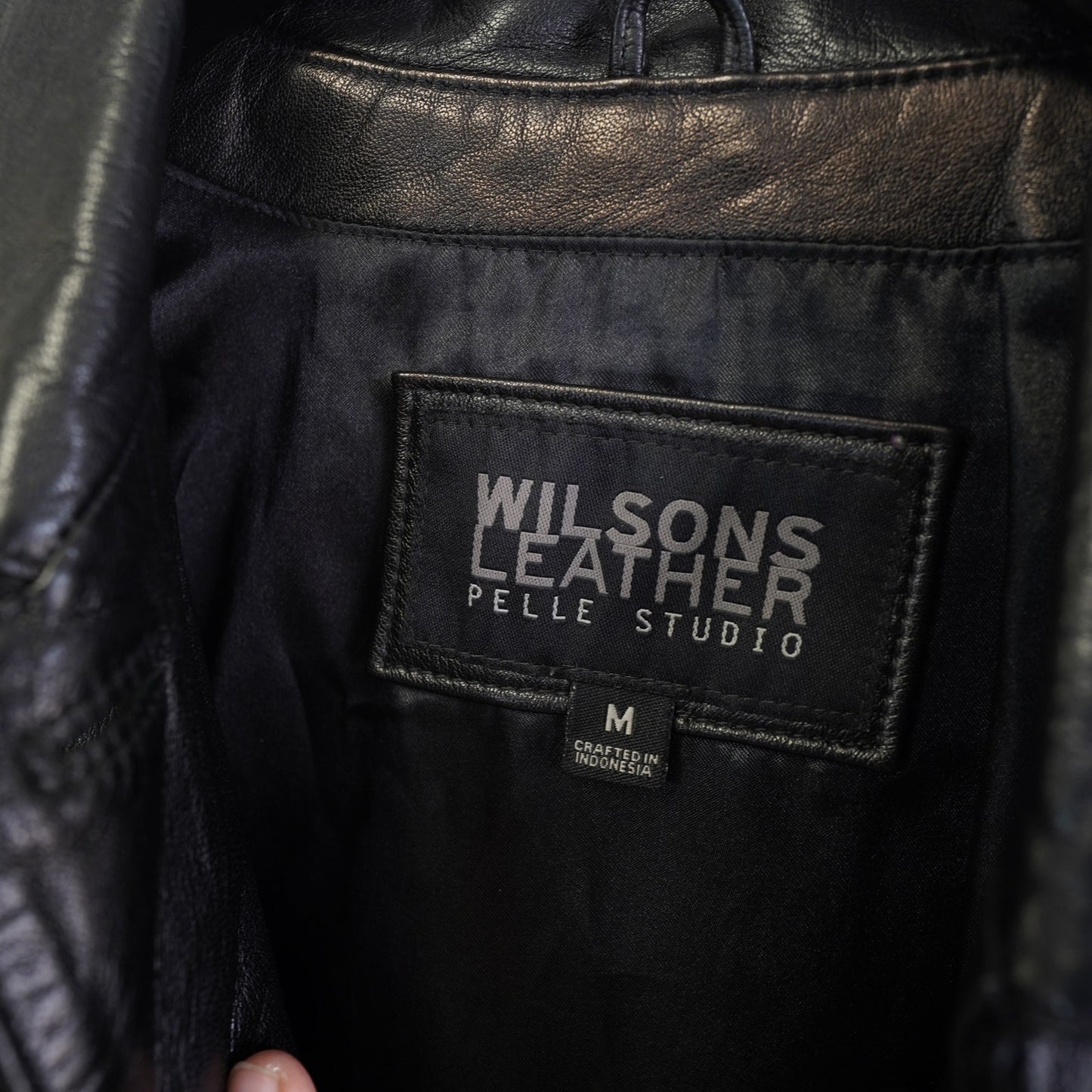 (Women's M) Vintage Wilson's Leather Pelle Studio Button Up Jacket Women's M Black Coat