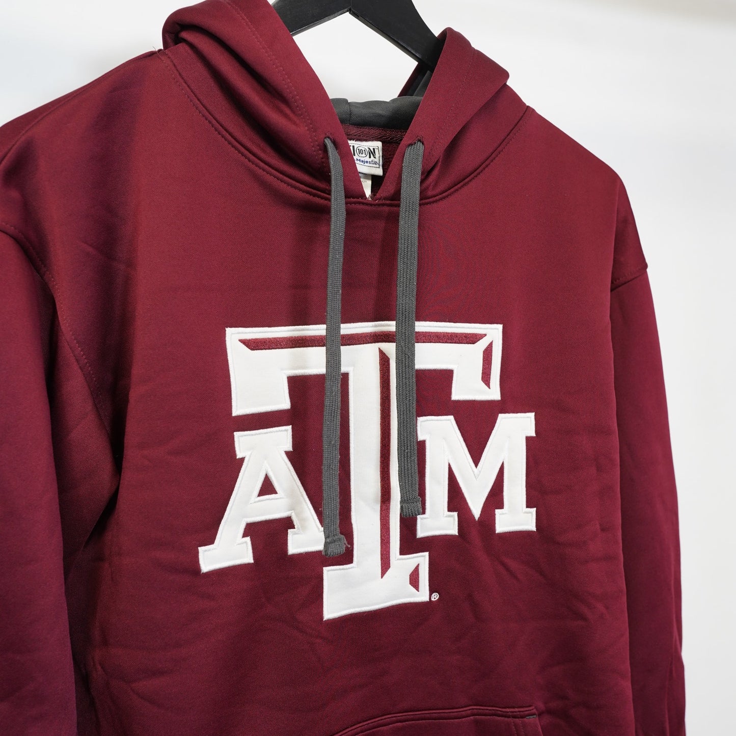 (M) Texas ATM Aggies Embroidered Majestic Hoodie Men's M Maroon 12th Man Gig Em
