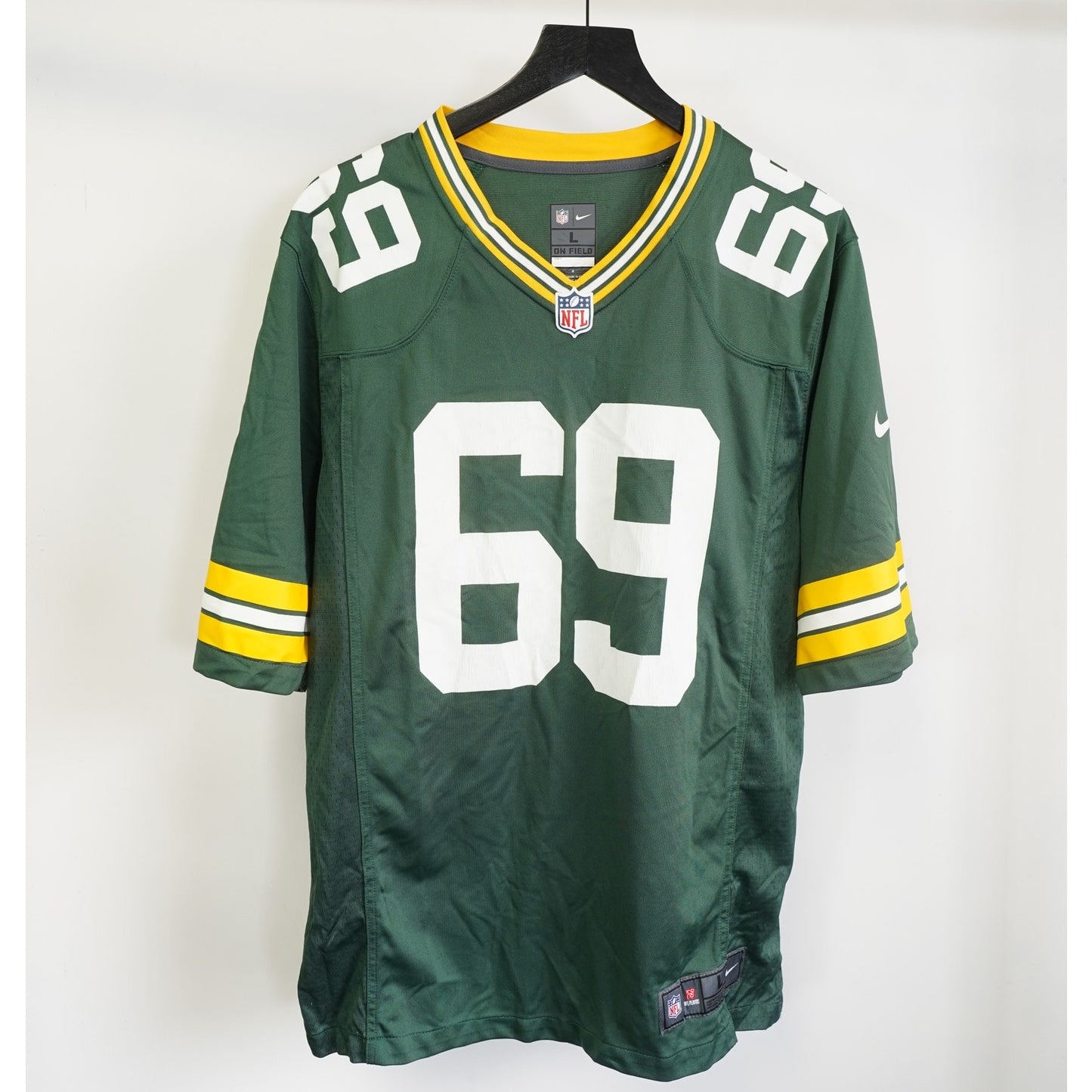 (L) Nike Green Bay Packers David Bakhtiari Football Jersey Mens L NFL On Field Green