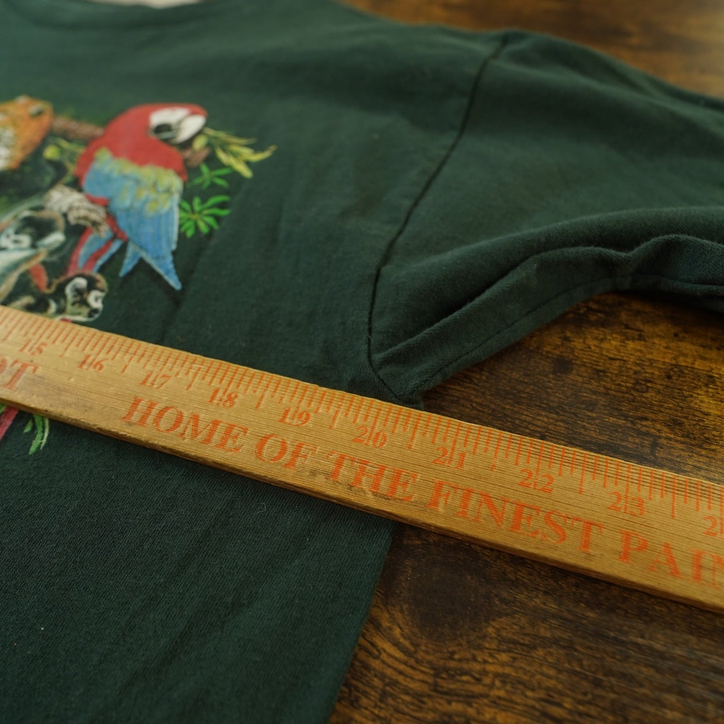 (L) Vintage Wild Cotton Rainforest Single Stitch Nature T-Shirt Men's L Green Animal