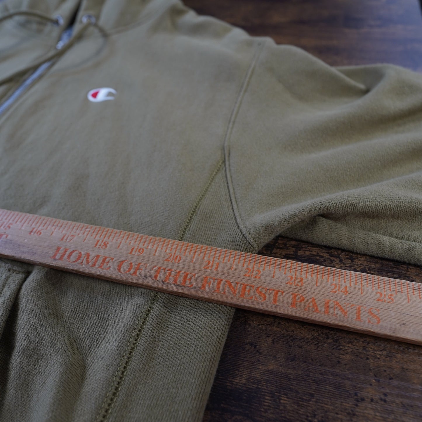 (M) Champion Reverse Weave Full Zip Hoodie Men's M Olive Green Jacket