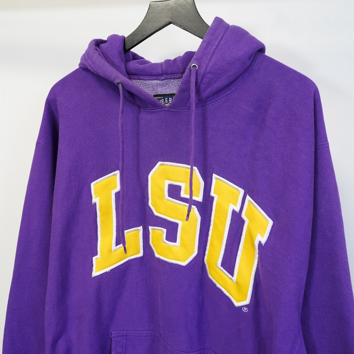 Vtg LSU Tigers Sewn Reverse Weave Hoodie Men's L Purple Yellow Steve & Barry's