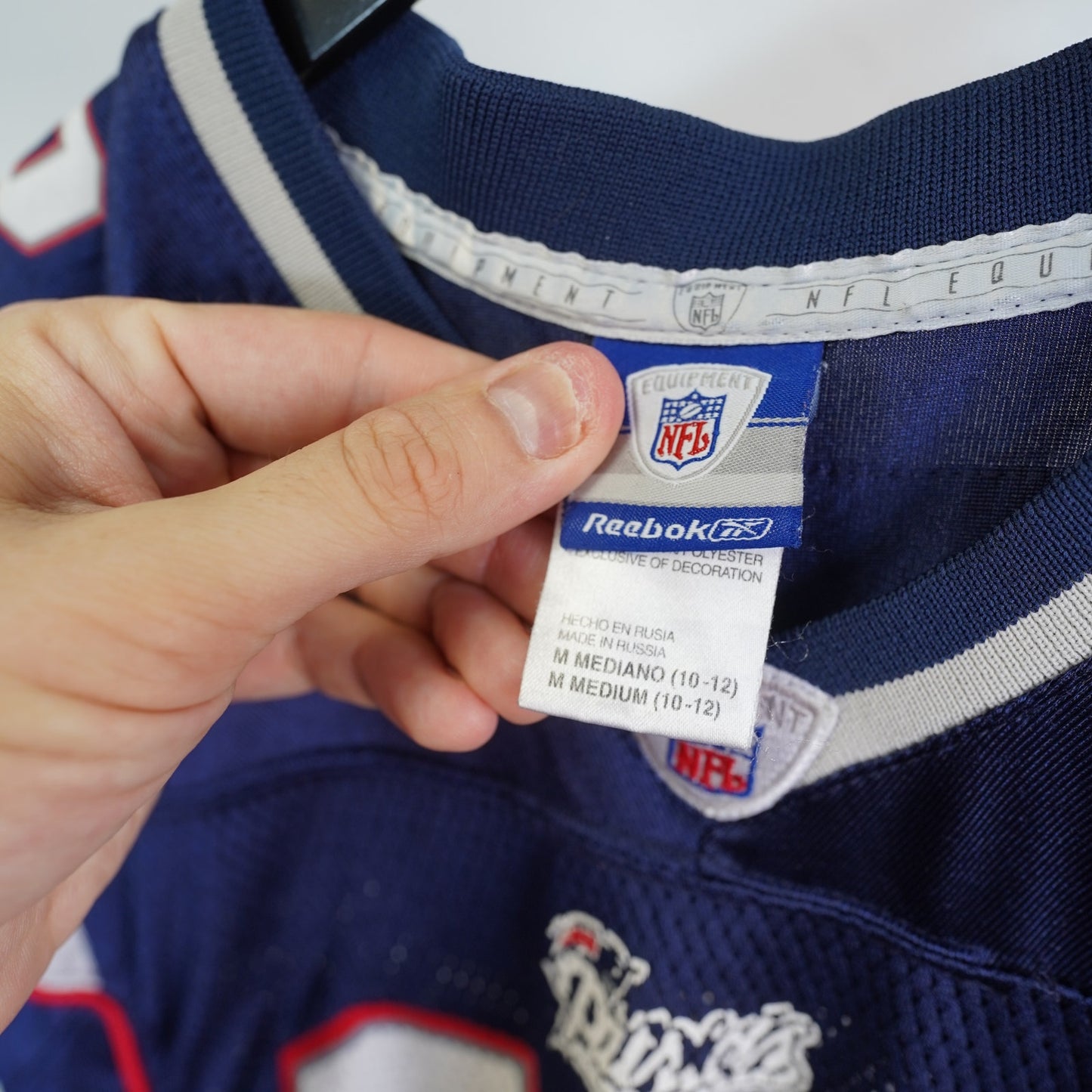 (Boy's M) Vintage Tom Brady New England Patriots Reebok Football Jersey Boy's M Navy Blue