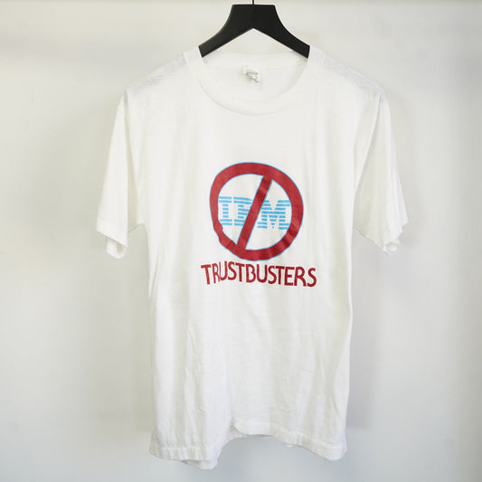 (M) Vintage IBM Trustbusters 90s Tech Computer T-Shirt Men's M/L 80s White Retro