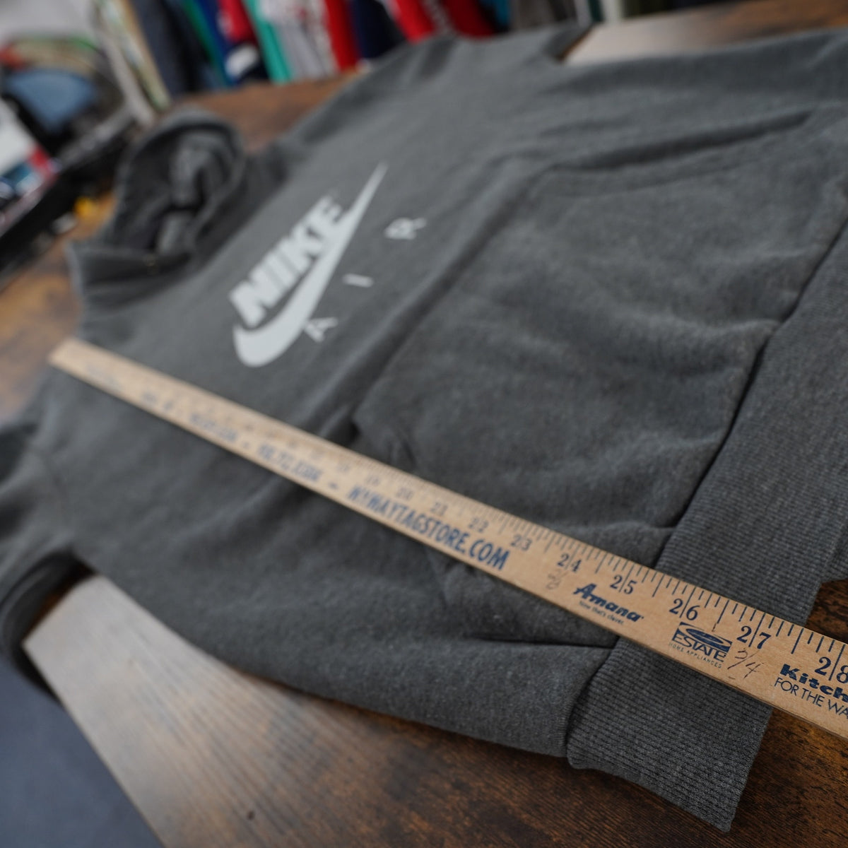 (L) Nike Air Retro Pullover Hoodie Men's L Gray White Just Do It Y2K 2000s Sports