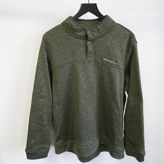 (XL) Eddie Bauer Fair 1/4 Zip Pullover Sweater Men's XL Olive Green Gorpcore Hike