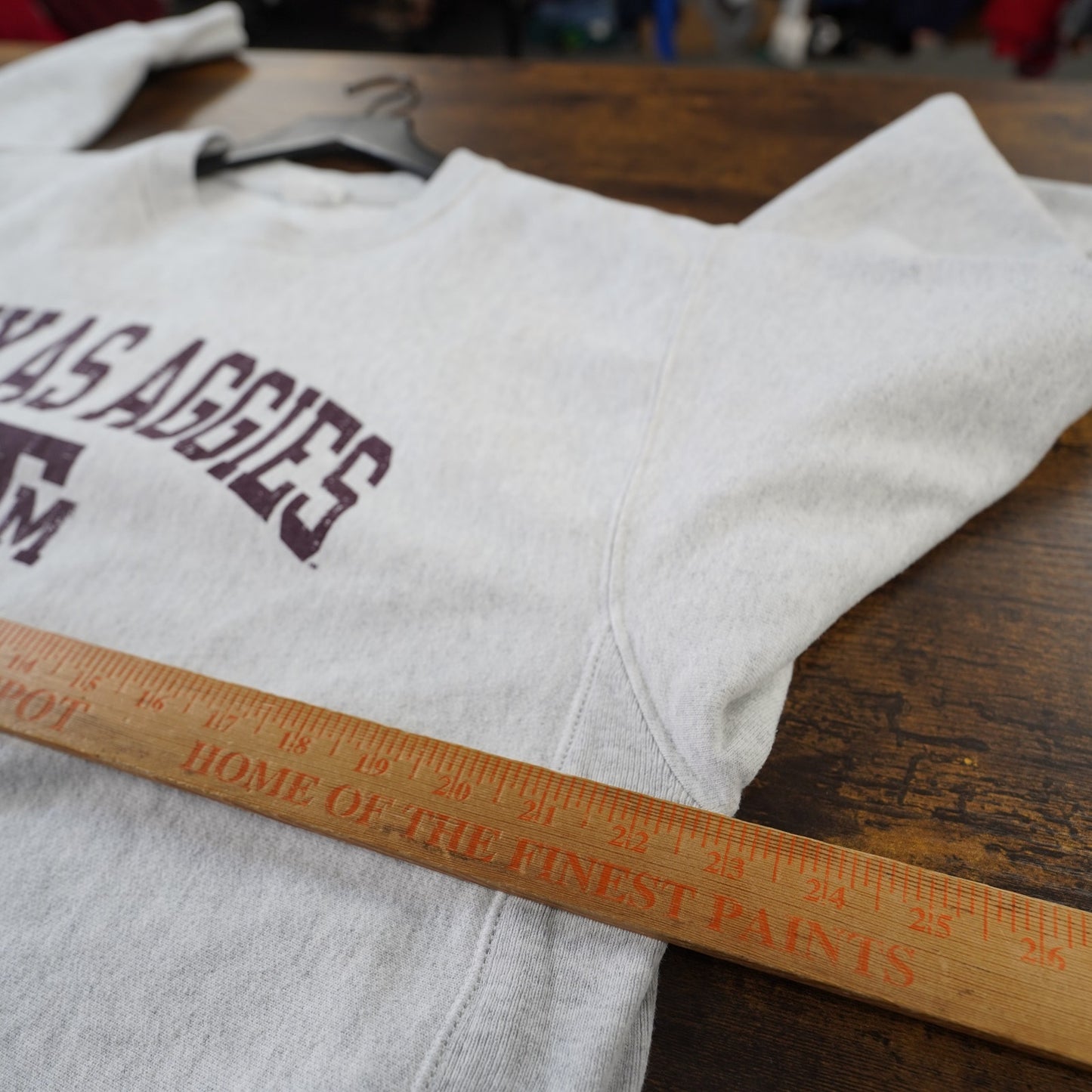 (L) Texas A&M Aggies Champion Reverse Weave Crewneck Sweatshirt Men's L Gray ATM